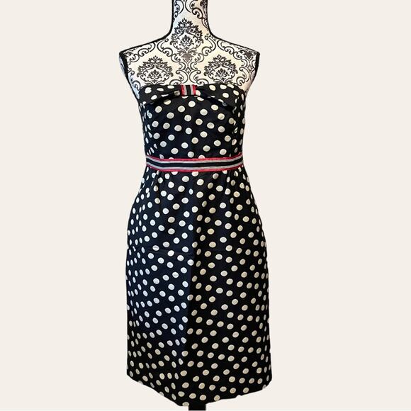 Maeve She Who Is Beautiful Strapless Polka Dot Dress sz 6 - Picture 2 of 12